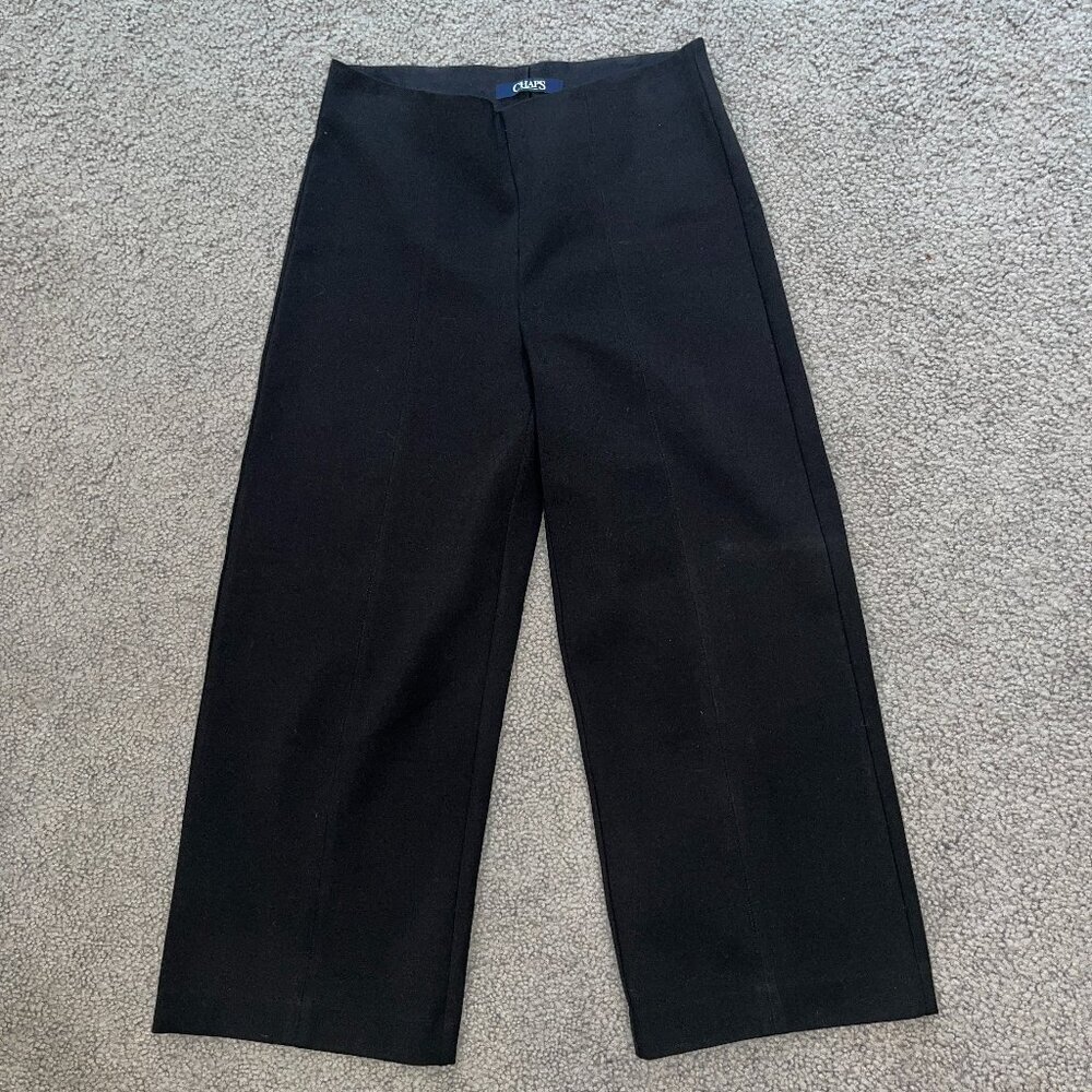 RALPH LAUREN CHAPS WIDE LEG CROPPED PULL-ON STRETCH KNIT PANTS TROUSERS Womens S